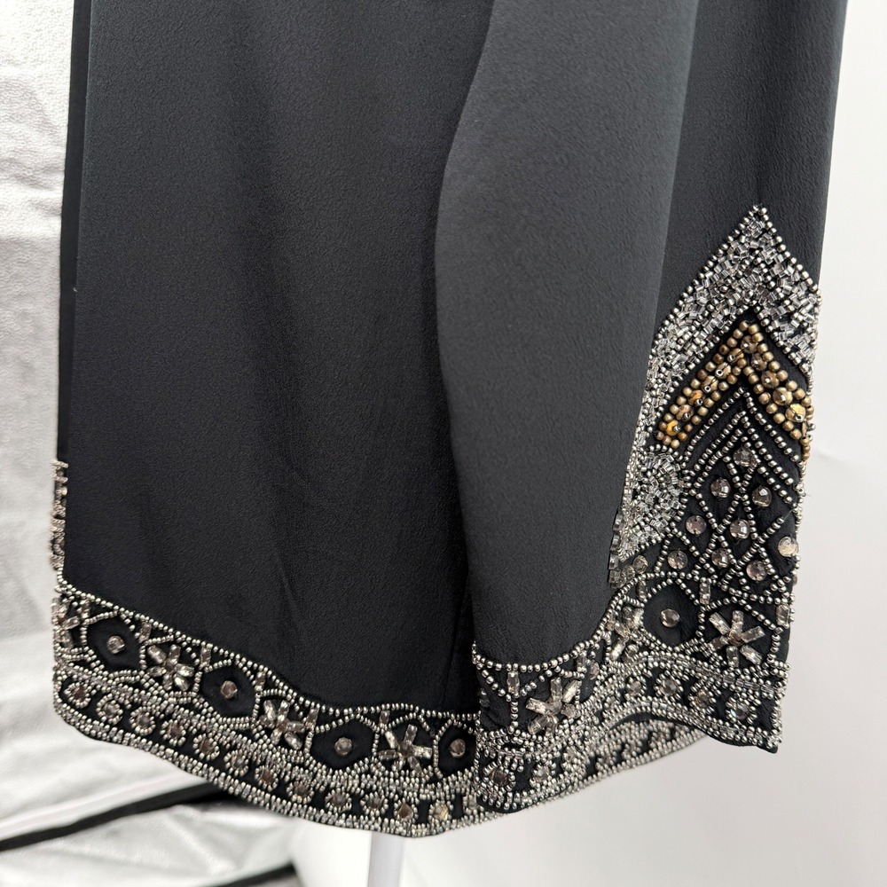 Soft Surroundings Calista Cardi Jacket Hand Beaded in Black Silver Size L NWT - Picture 9 of 13